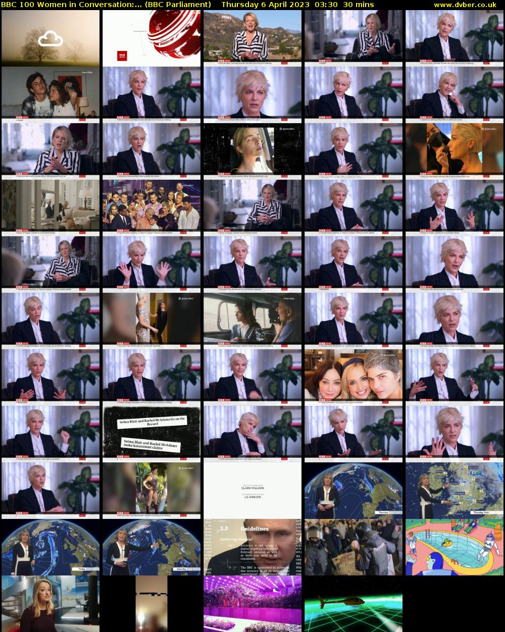 BBC 100 Women in Conversation:... (BBC Parliament) Thursday 6 April 2023 03:30 - 04:00