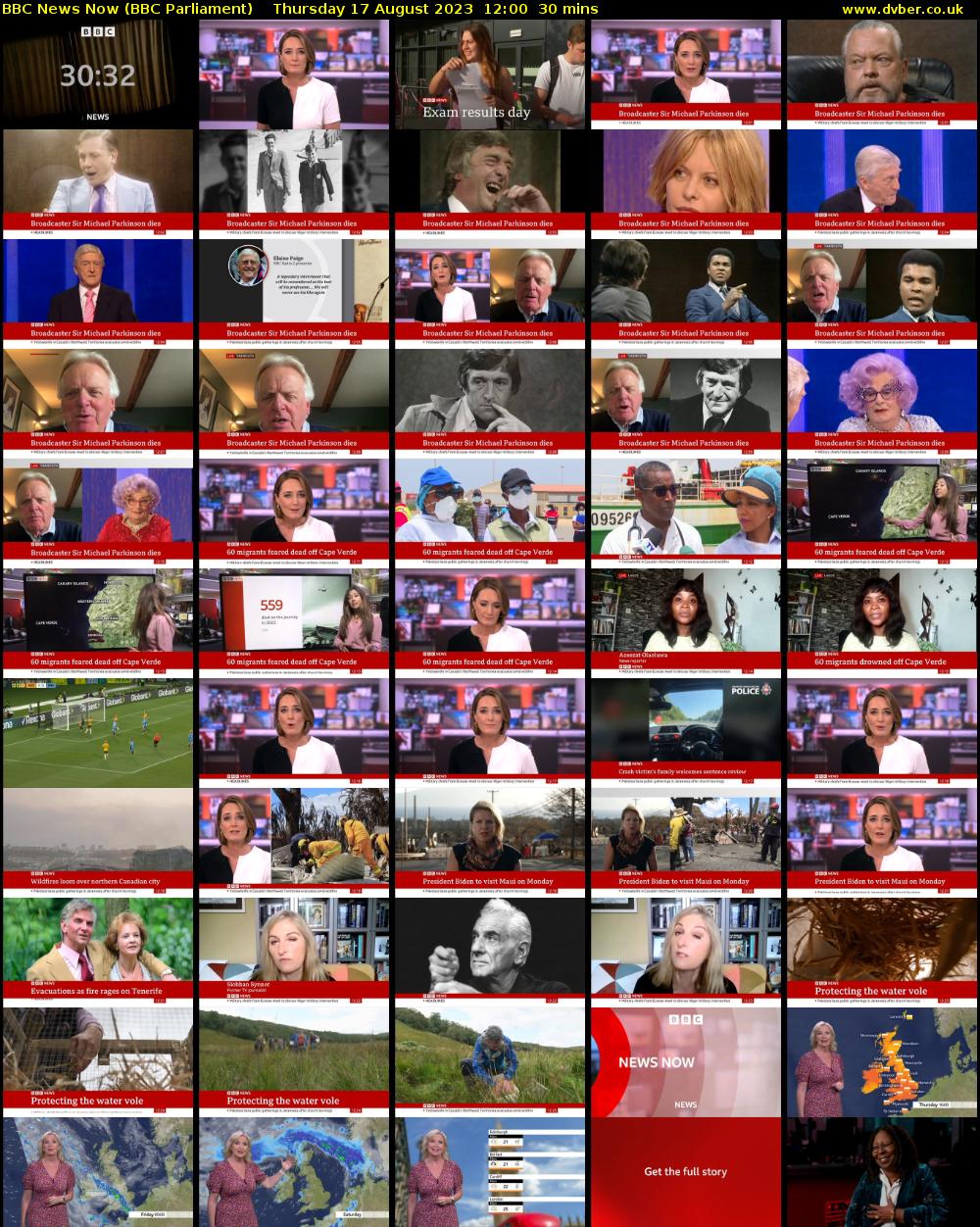 BBC News Now (BBC Parliament) Thursday 17 August 2023 12:00 - 12:30