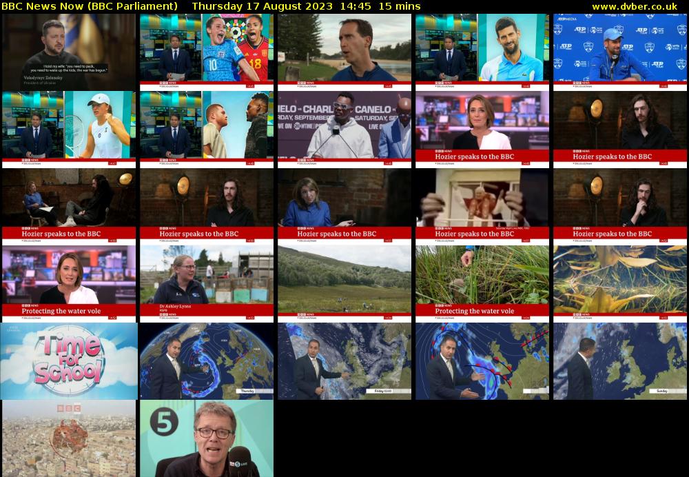 BBC News Now (BBC Parliament) Thursday 17 August 2023 14:45 - 15:00