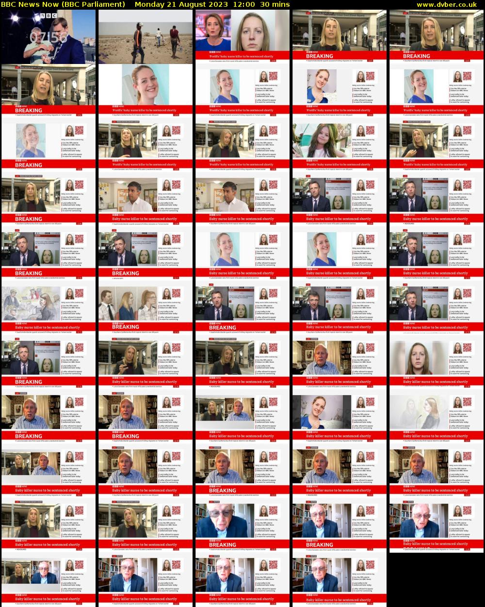 BBC News Now (BBC Parliament) Monday 21 August 2023 12:00 - 12:30