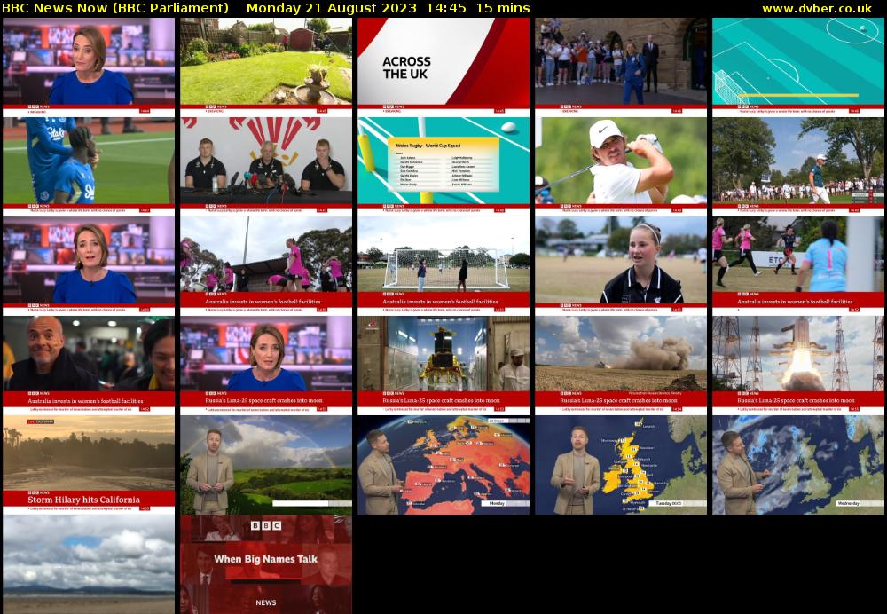 BBC News Now (BBC Parliament) Monday 21 August 2023 14:45 - 15:00