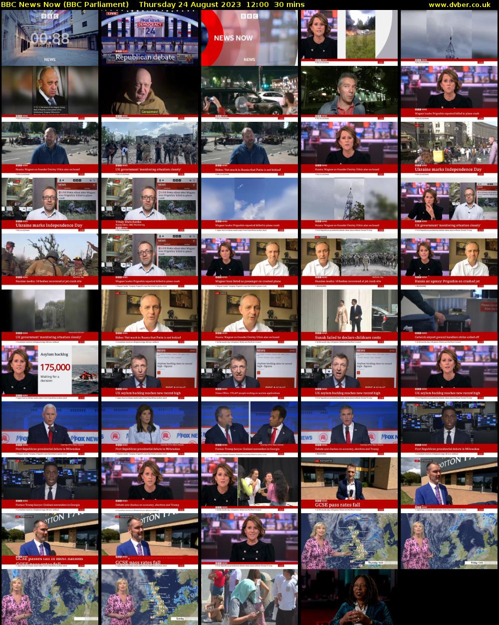 BBC News Now (BBC Parliament) Thursday 24 August 2023 12:00 - 12:30