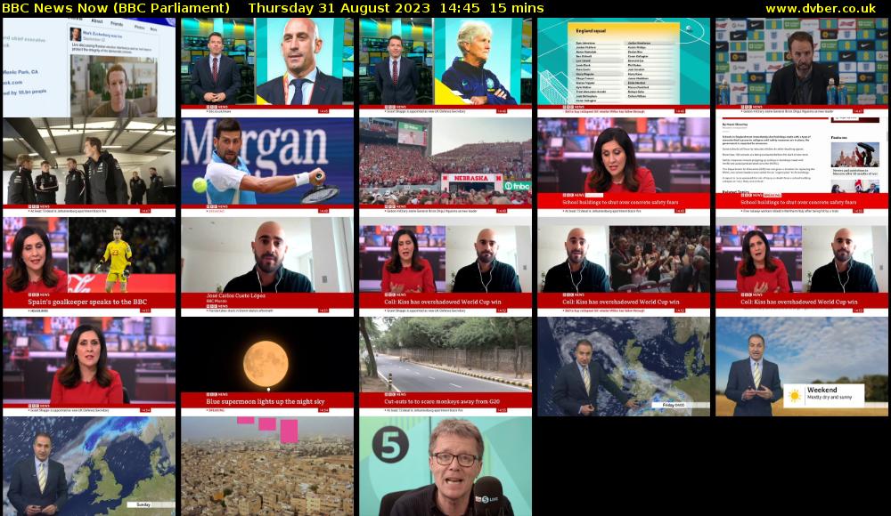 BBC News Now (BBC Parliament) Thursday 31 August 2023 14:45 - 15:00