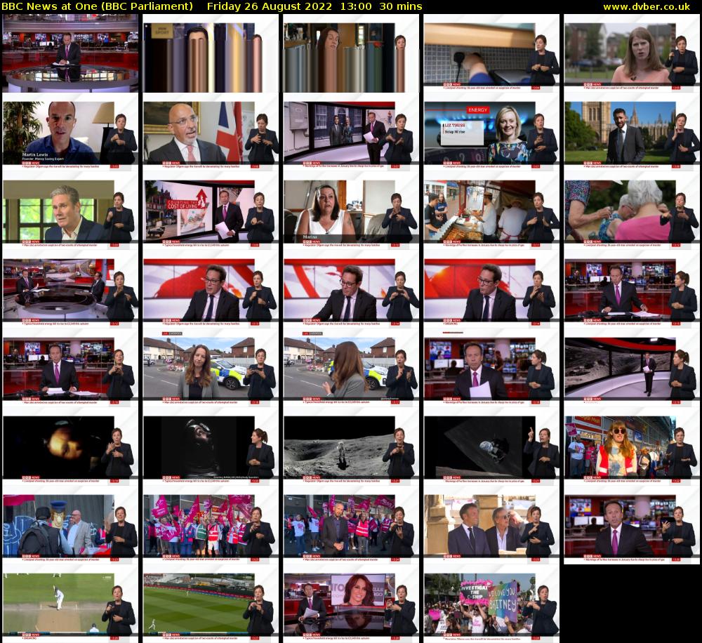 BBC News at One (BBC Parliament) Friday 26 August 2022 13:00 - 13:30