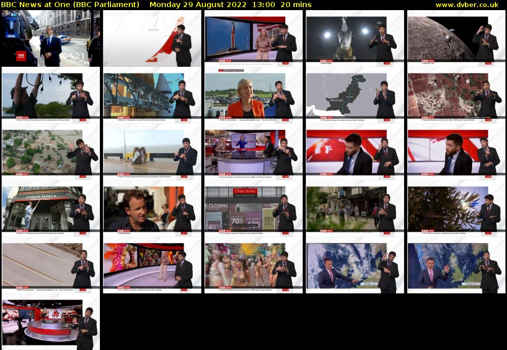 BBC News at One (BBC Parliament) Monday 29 August 2022 13:00 - 13:20