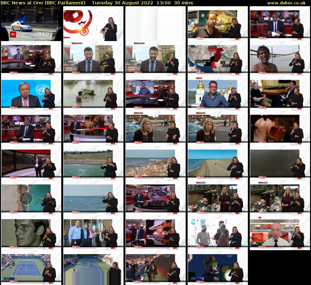 BBC News at One (BBC Parliament) Tuesday 30 August 2022 13:00 - 13:30
