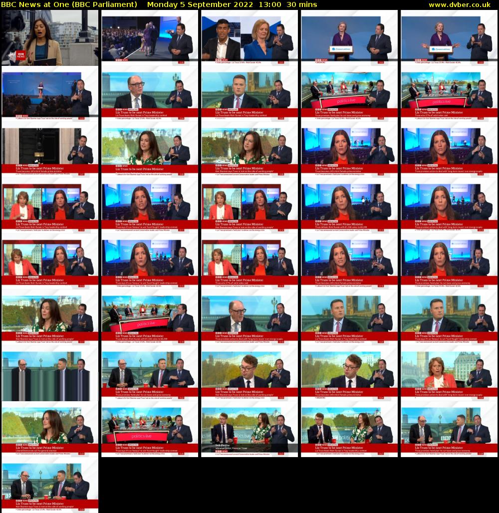 BBC News at One (BBC Parliament) Monday 5 September 2022 13:00 - 13:30