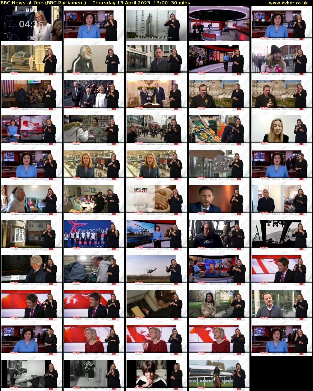BBC News at One (BBC Parliament) Thursday 13 April 2023 13:00 - 13:30
