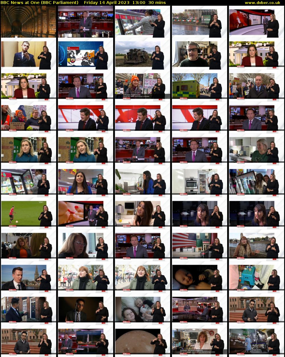 BBC News at One (BBC Parliament) Friday 14 April 2023 13:00 - 13:30