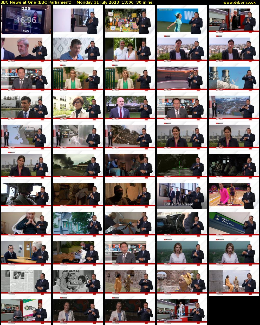 BBC News at One (BBC Parliament) Monday 31 July 2023 13:00 - 13:30