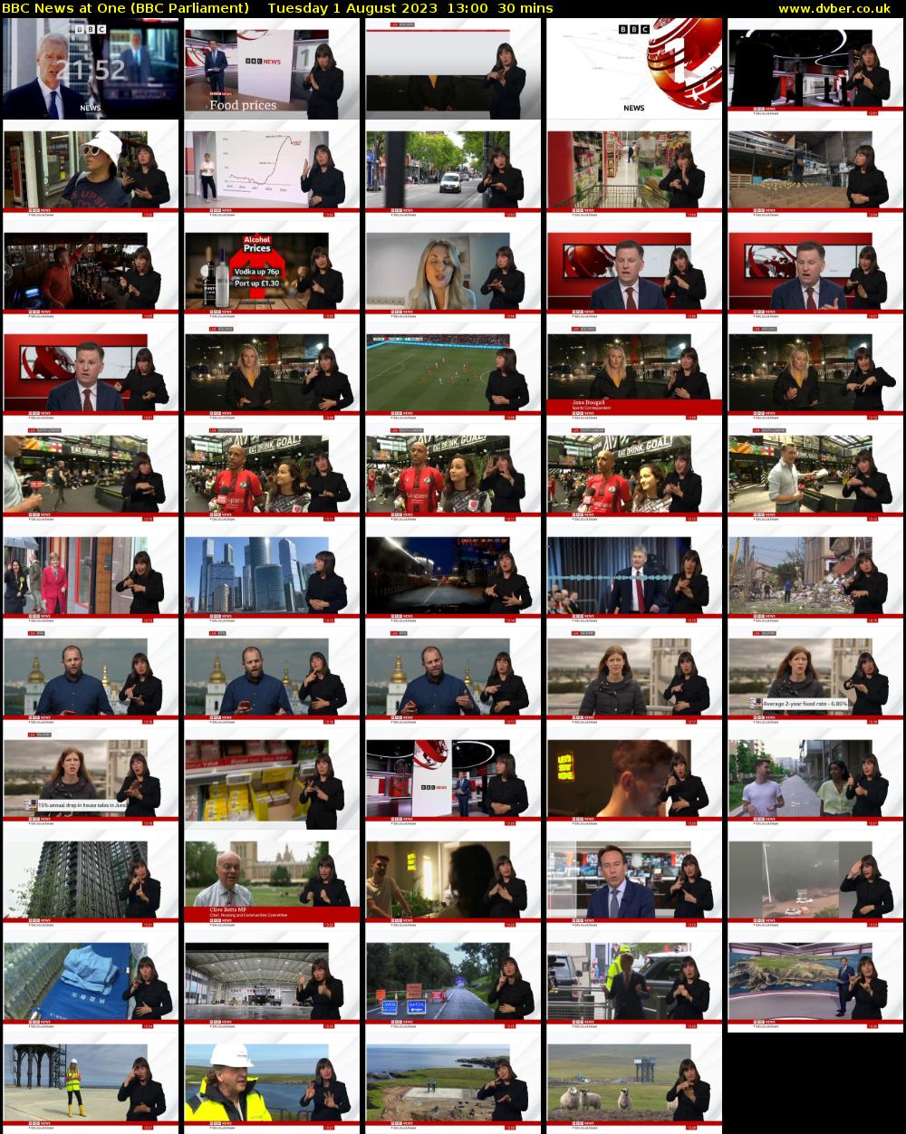 BBC News at One (BBC Parliament) Tuesday 1 August 2023 13:00 - 13:30