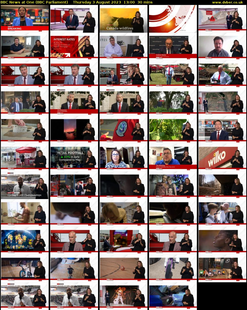 BBC News at One (BBC Parliament) Thursday 3 August 2023 13:00 - 13:30