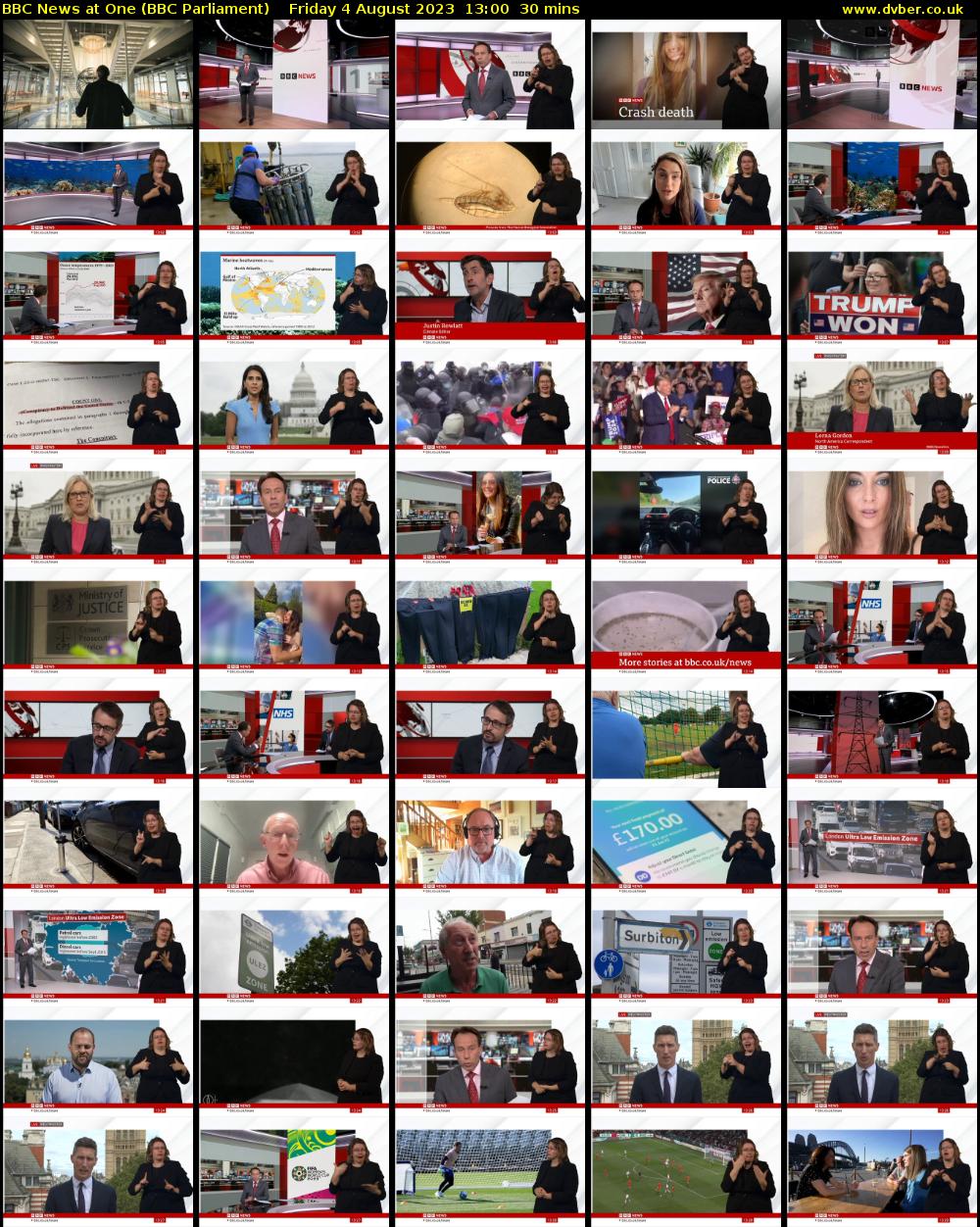 BBC News at One (BBC Parliament) Friday 4 August 2023 13:00 - 13:30