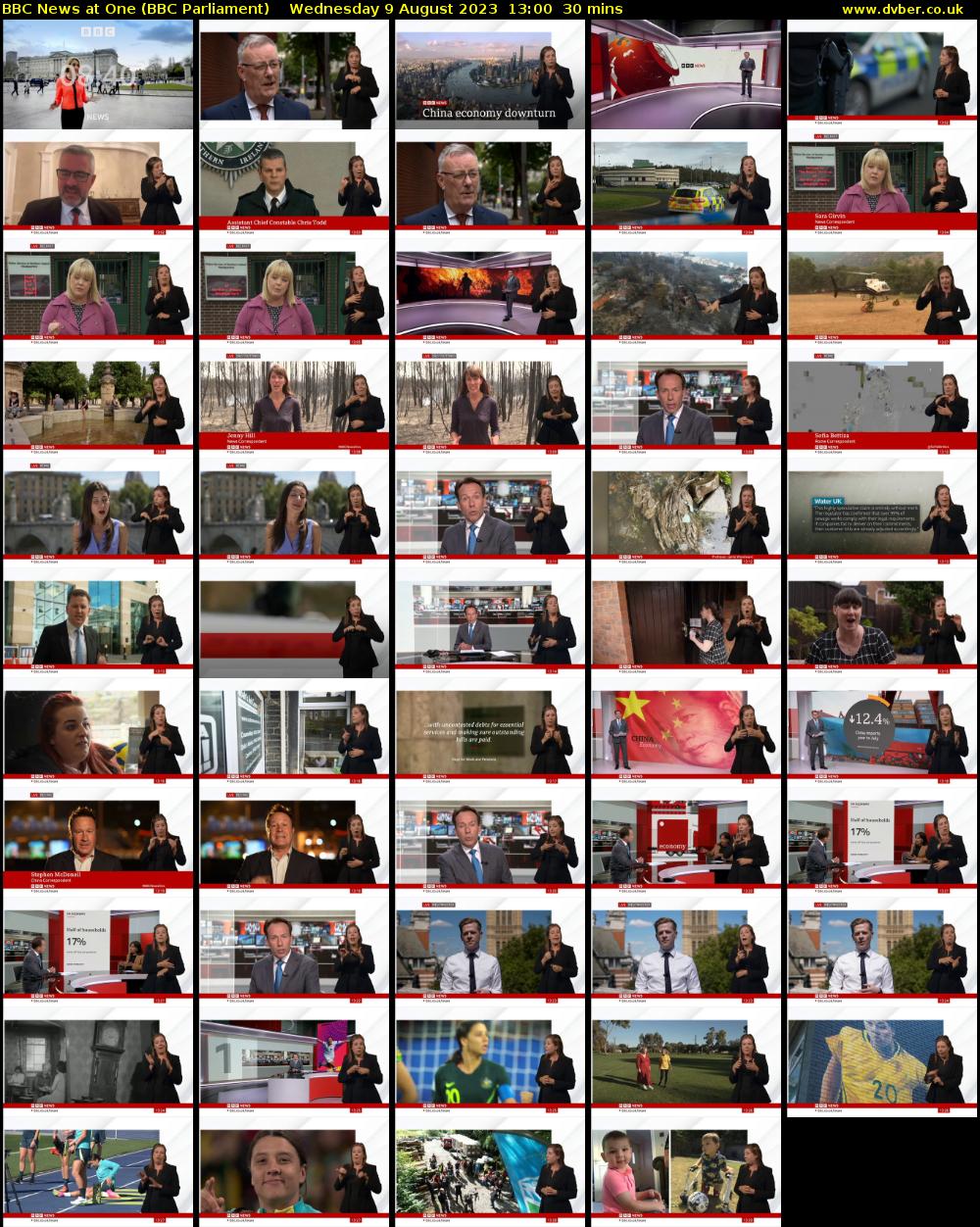 BBC News at One (BBC Parliament) Wednesday 9 August 2023 13:00 - 13:30