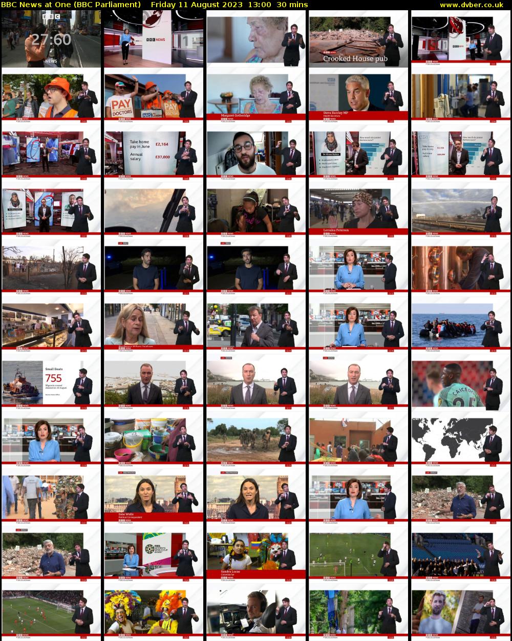 BBC News at One (BBC Parliament) Friday 11 August 2023 13:00 - 13:30