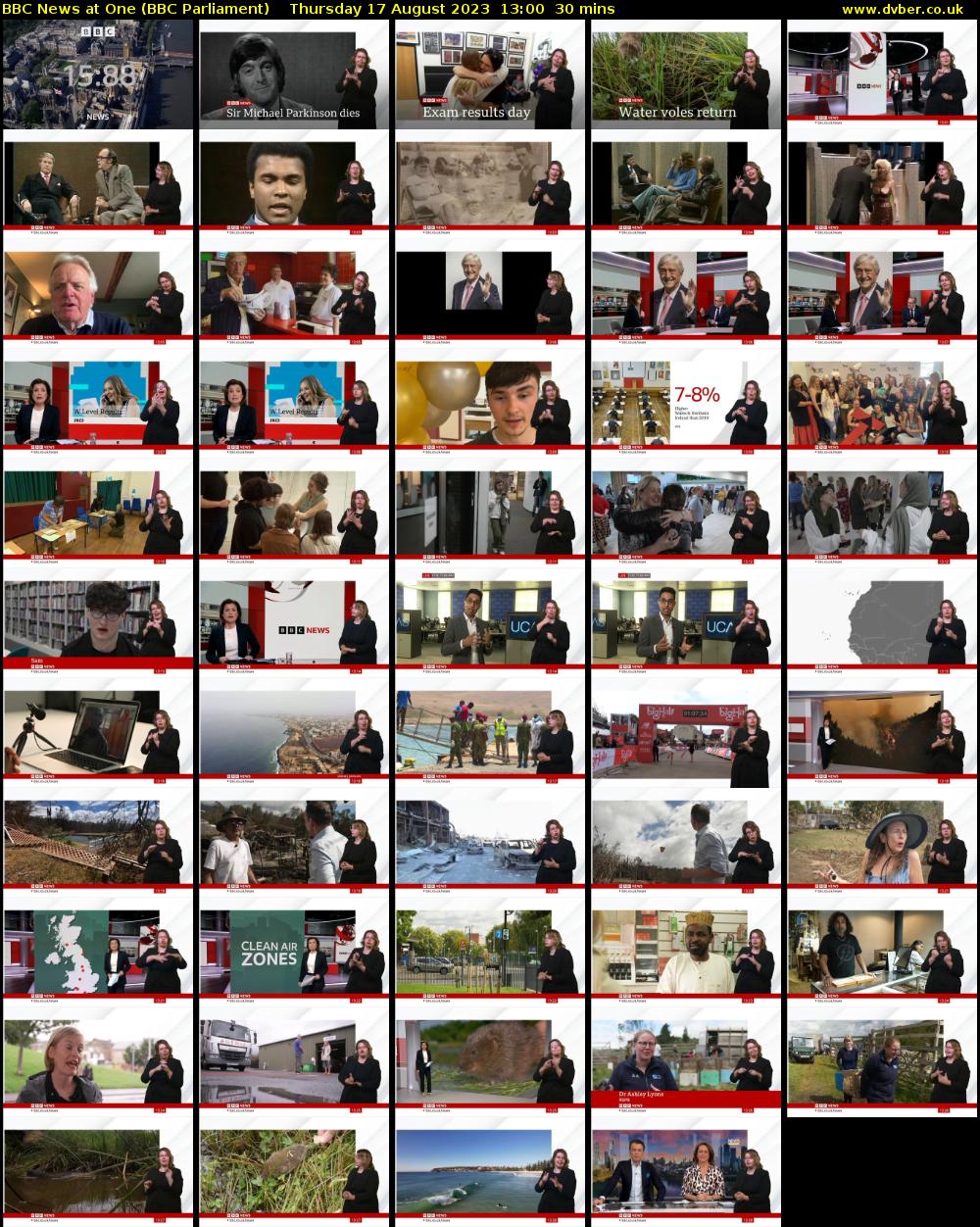 BBC News at One (BBC Parliament) Thursday 17 August 2023 13:00 - 13:30