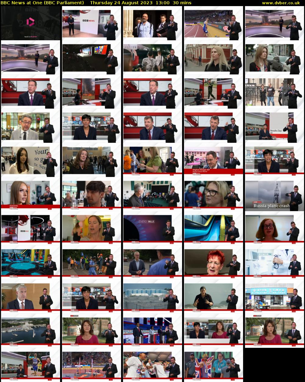 BBC News at One (BBC Parliament) Thursday 24 August 2023 13:00 - 13:30