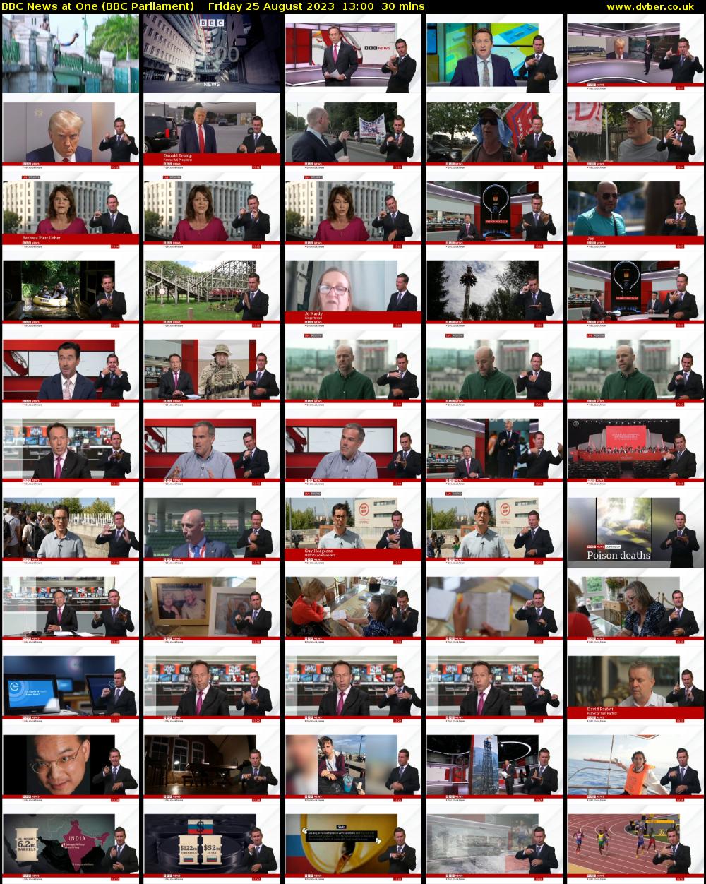BBC News at One (BBC Parliament) Friday 25 August 2023 13:00 - 13:30