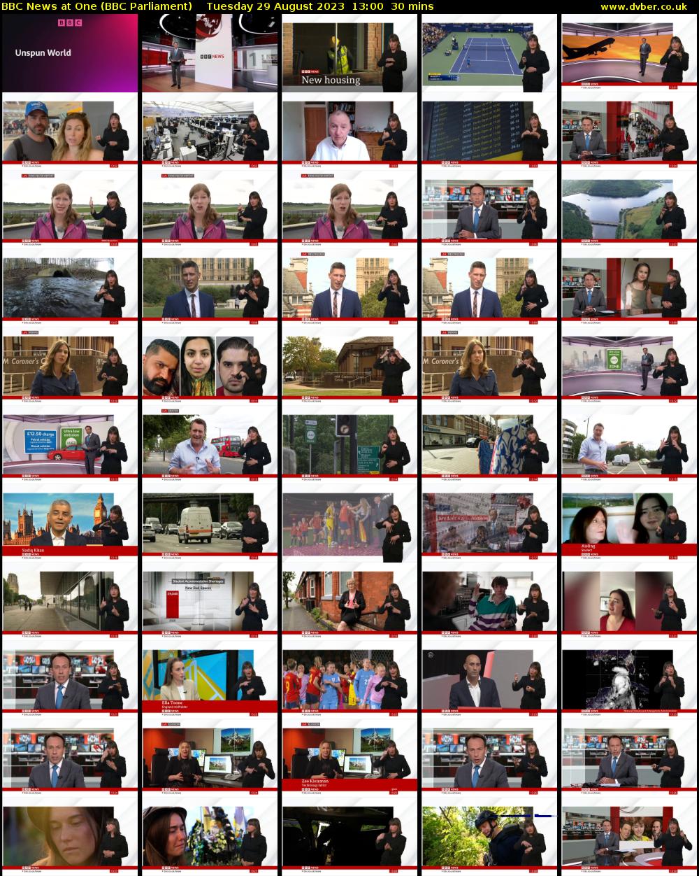 BBC News at One (BBC Parliament) Tuesday 29 August 2023 13:00 - 13:30