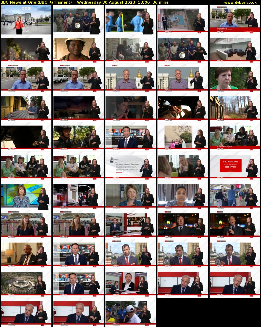 BBC News at One (BBC Parliament) Wednesday 30 August 2023 13:00 - 13:30