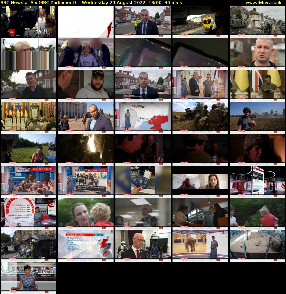 BBC News at Six (BBC Parliament) Wednesday 24 August 2022 18:00 - 18:30