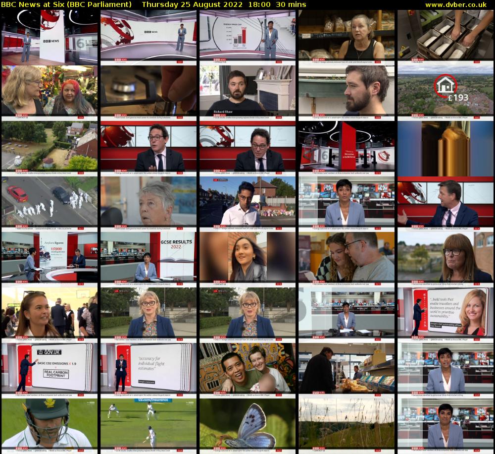 BBC News at Six (BBC Parliament) Thursday 25 August 2022 18:00 - 18:30