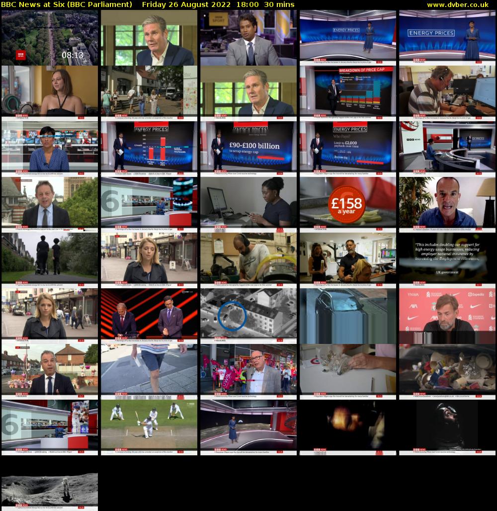 BBC News at Six (BBC Parliament) Friday 26 August 2022 18:00 - 18:30