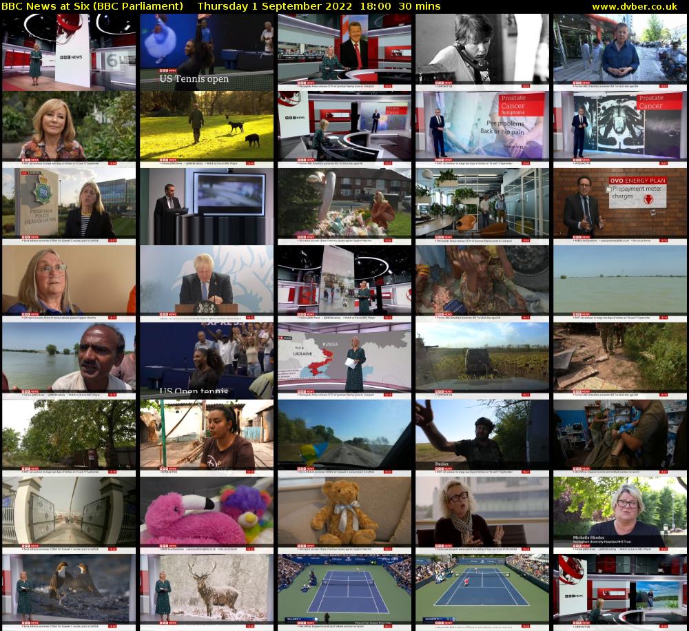 BBC News at Six (BBC Parliament) Thursday 1 September 2022 18:00 - 18:30