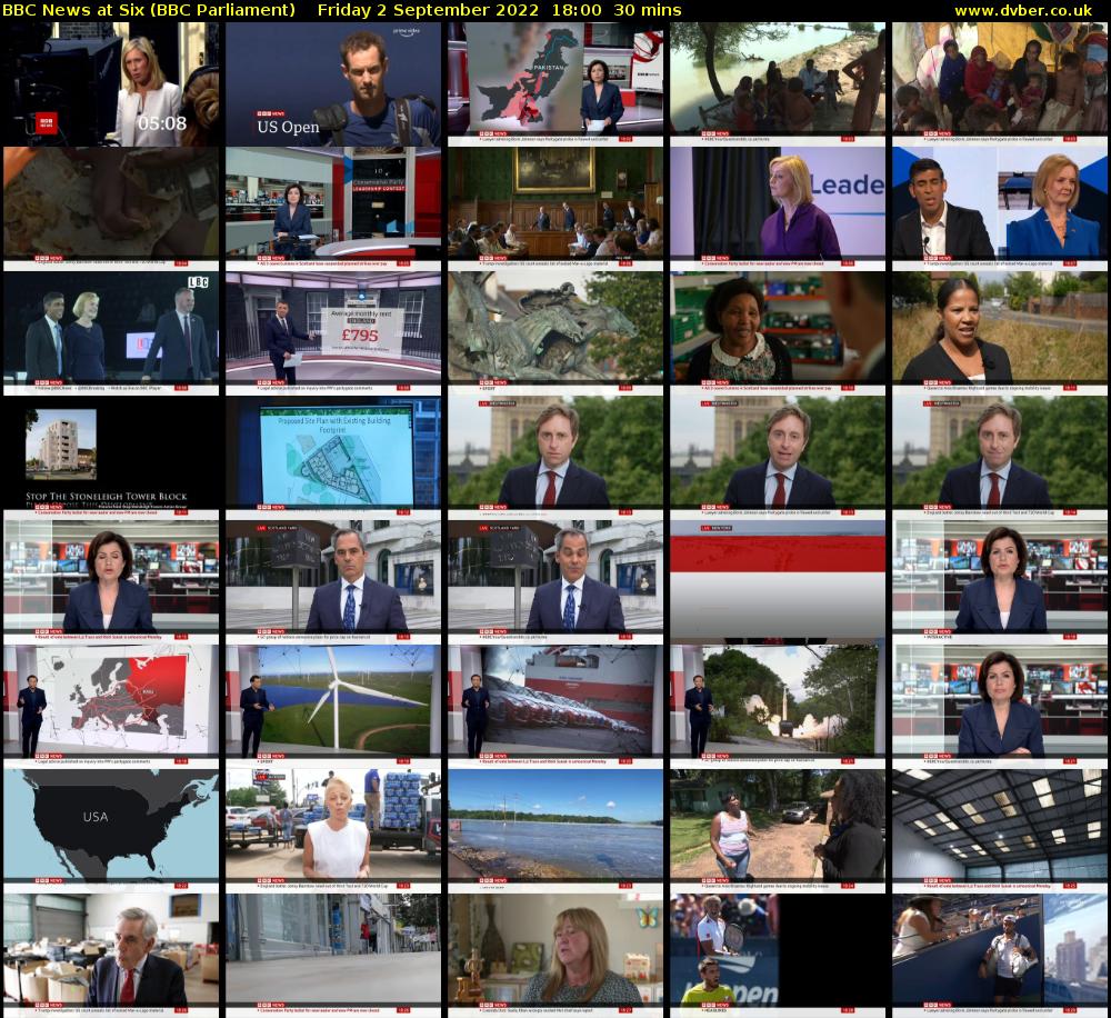 BBC News at Six (BBC Parliament) Friday 2 September 2022 18:00 - 18:30