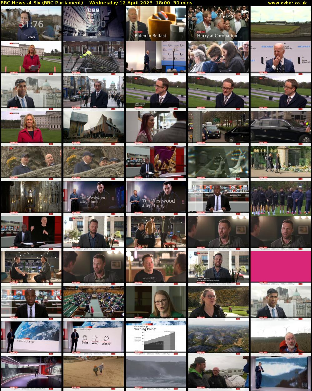 BBC News at Six (BBC Parliament) Wednesday 12 April 2023 18:00 - 18:30