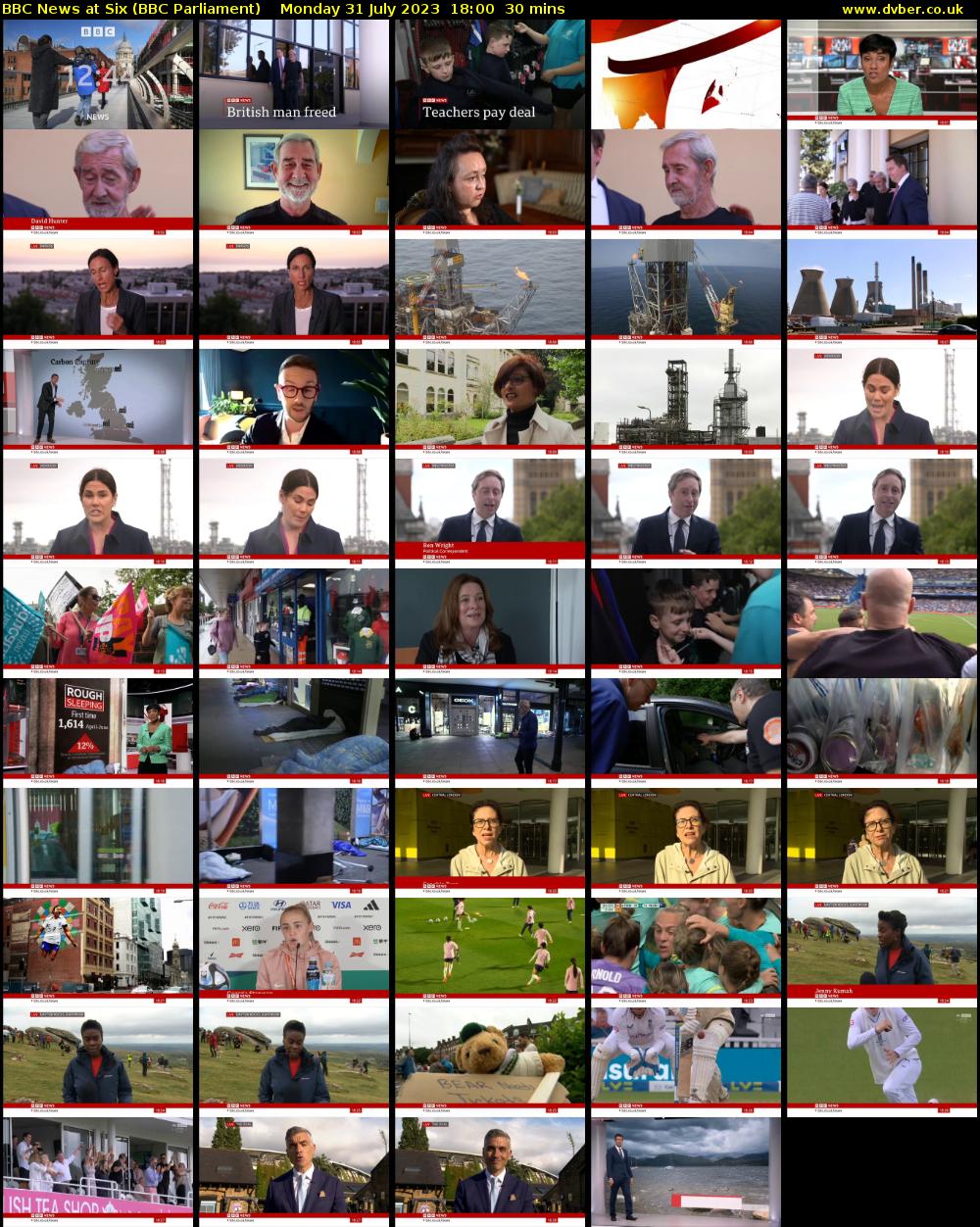 BBC News at Six (BBC Parliament) Monday 31 July 2023 18:00 - 18:30