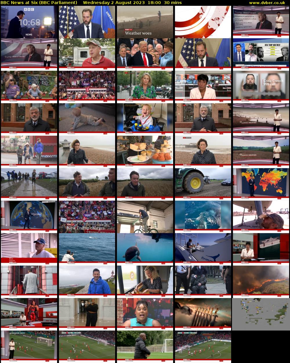 BBC News at Six (BBC Parliament) Wednesday 2 August 2023 18:00 - 18:30