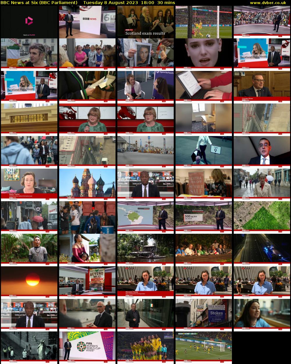 BBC News at Six (BBC Parliament) Tuesday 8 August 2023 18:00 - 18:30