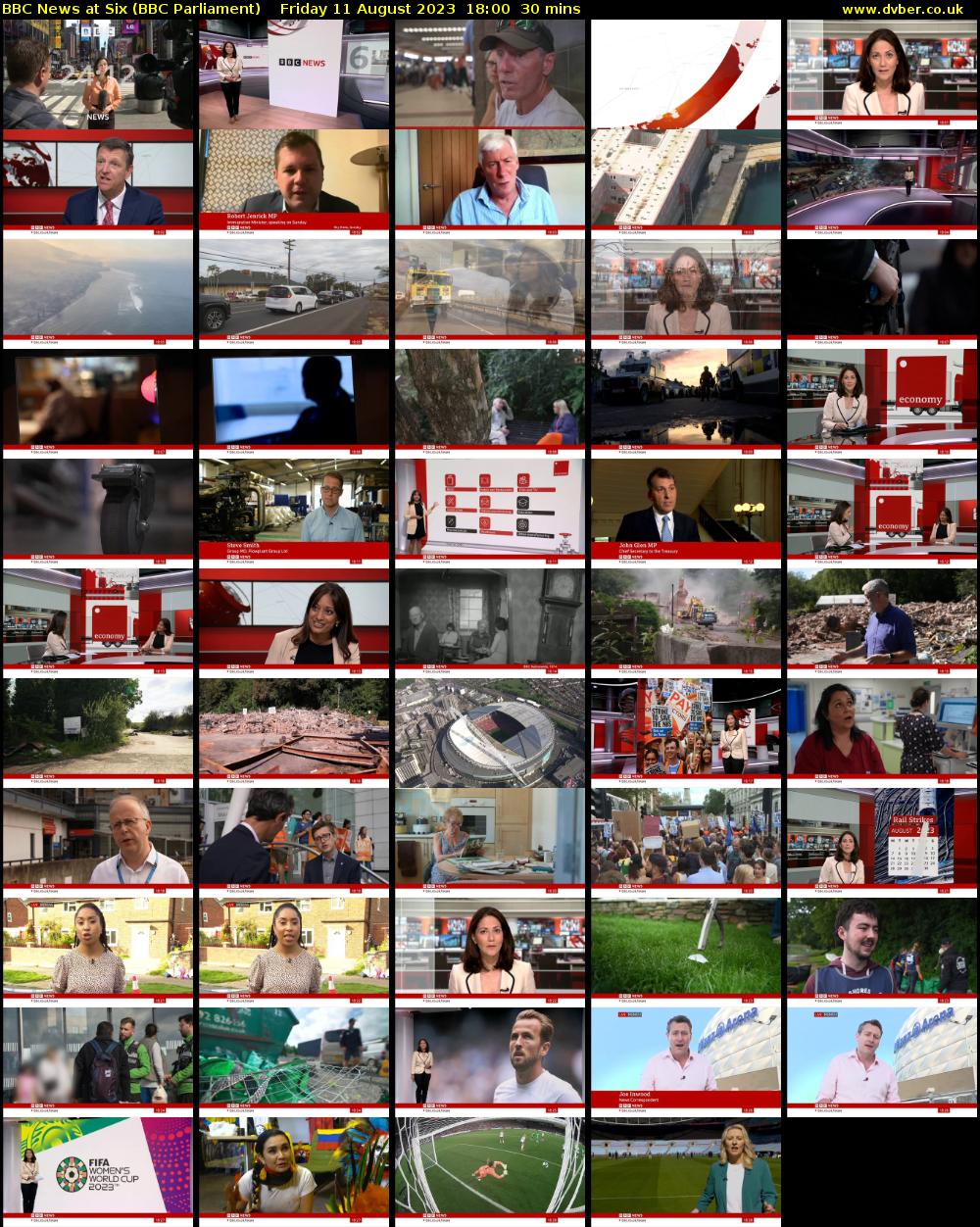 BBC News at Six (BBC Parliament) Friday 11 August 2023 18:00 - 18:30