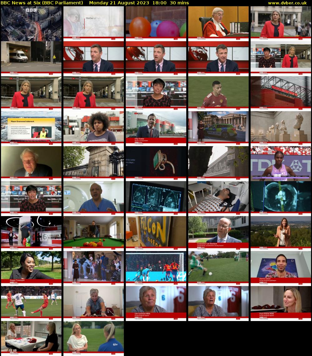 BBC News at Six (BBC Parliament) Monday 21 August 2023 18:00 - 18:30