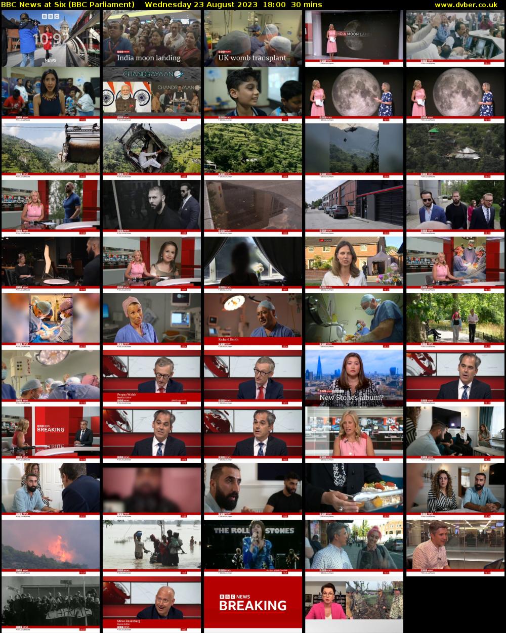 BBC News at Six (BBC Parliament) Wednesday 23 August 2023 18:00 - 18:30