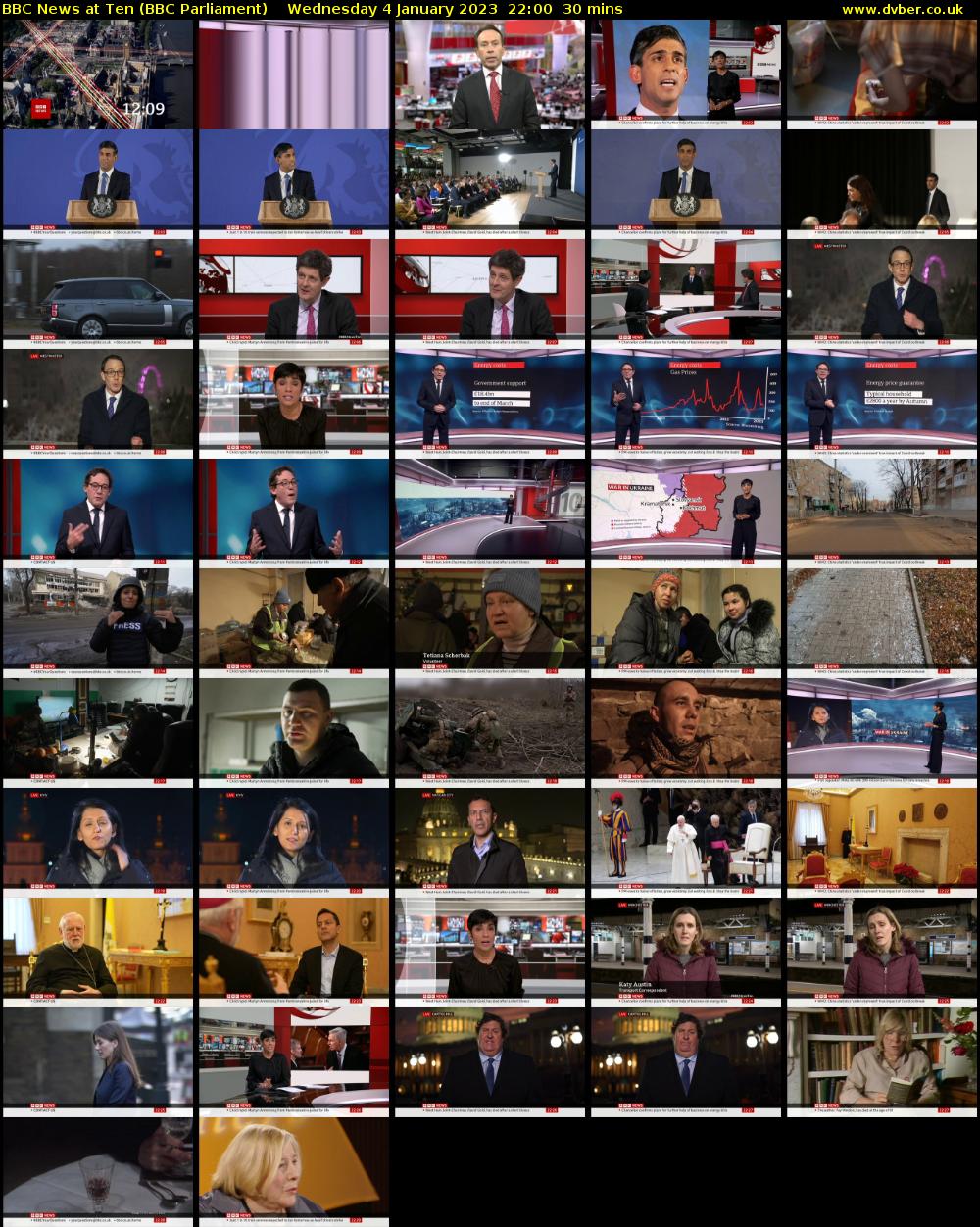 BBC News at Ten (BBC Parliament) Wednesday 4 January 2023 22:00 - 22:30