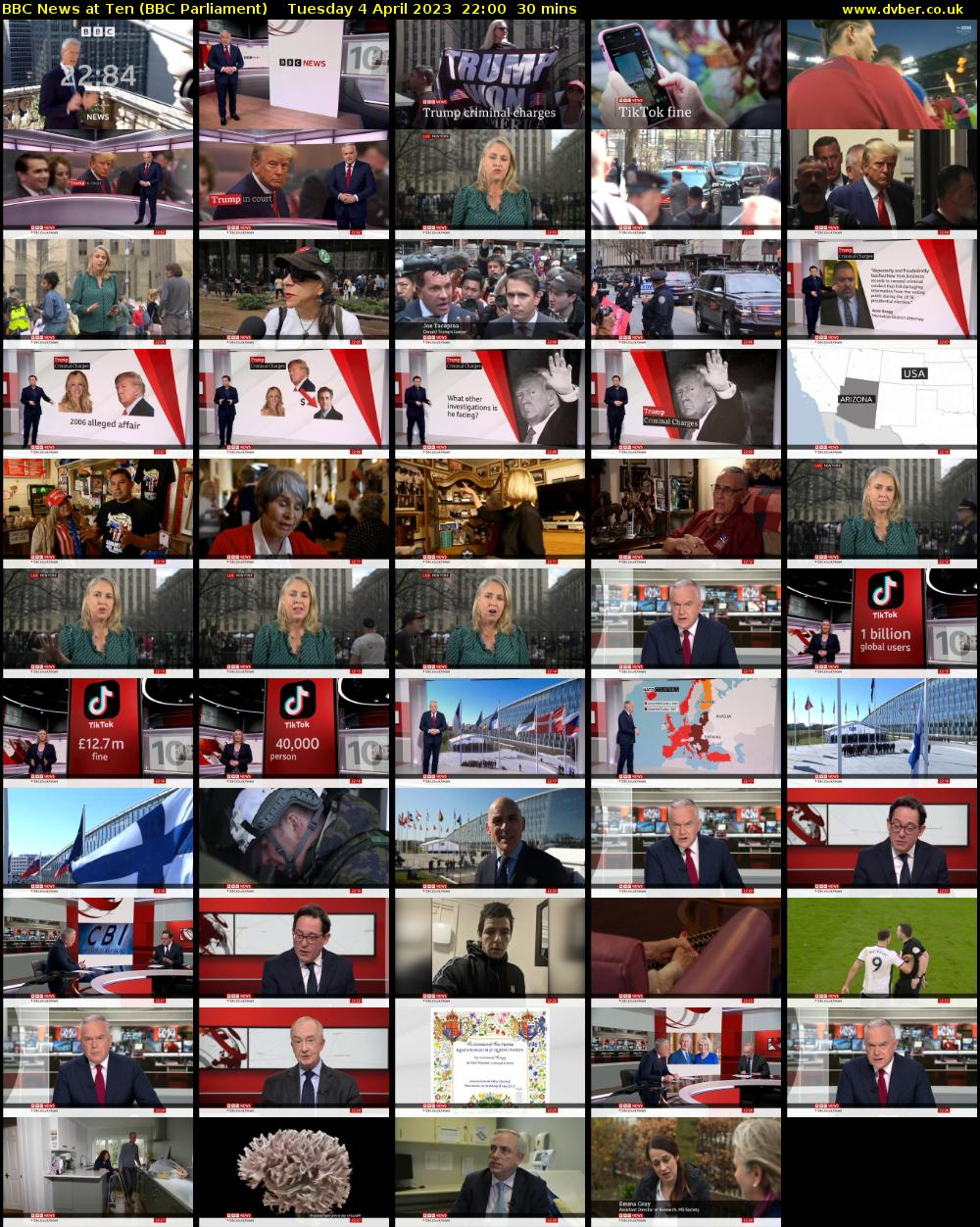 BBC News at Ten (BBC Parliament) Tuesday 4 April 2023 22:00 - 22:30