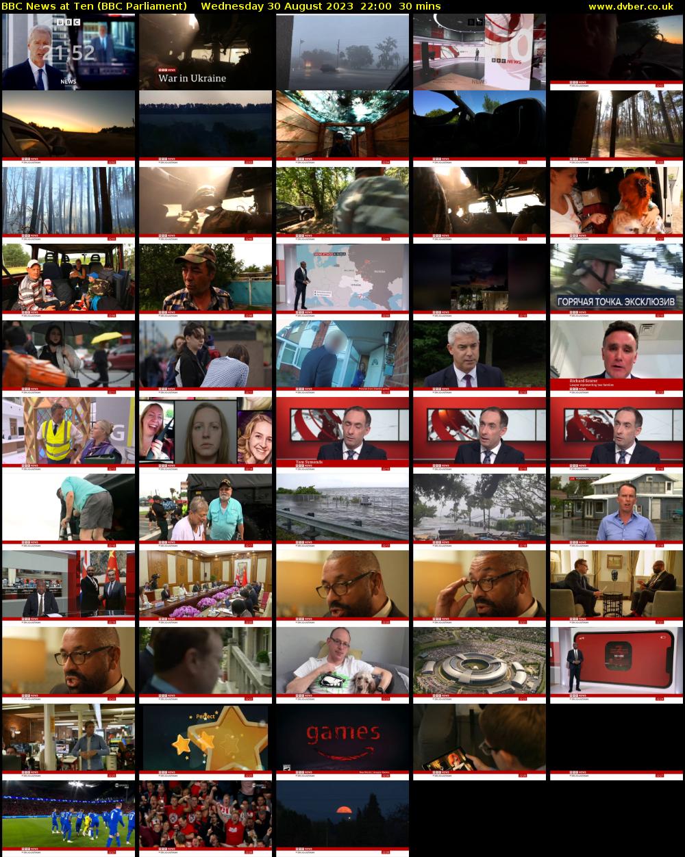 BBC News at Ten (BBC Parliament) Wednesday 30 August 2023 22:00 - 22:30