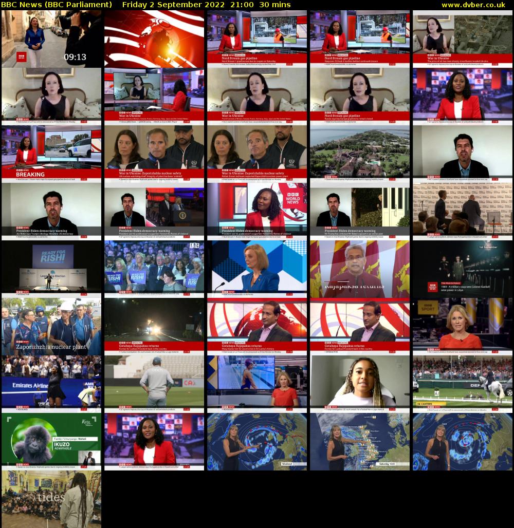 BBC News (BBC Parliament) Friday 2 September 2022 21:00 - 21:30