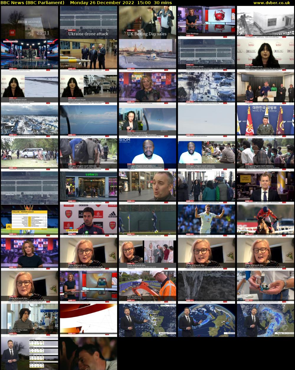 BBC News (BBC Parliament) Monday 26 December 2022 15:00 - 15:30