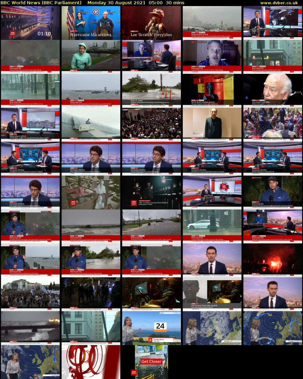 BBC World News (BBC Parliament) Monday 30 August 2021 05:00 - 05:30