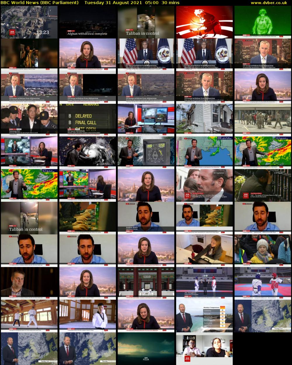 BBC World News (BBC Parliament) Tuesday 31 August 2021 05:00 - 05:30