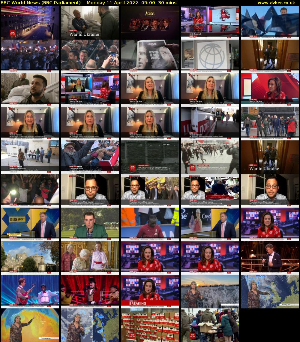 BBC World News (BBC Parliament) Monday 11 April 2022 05:00 - 05:30
