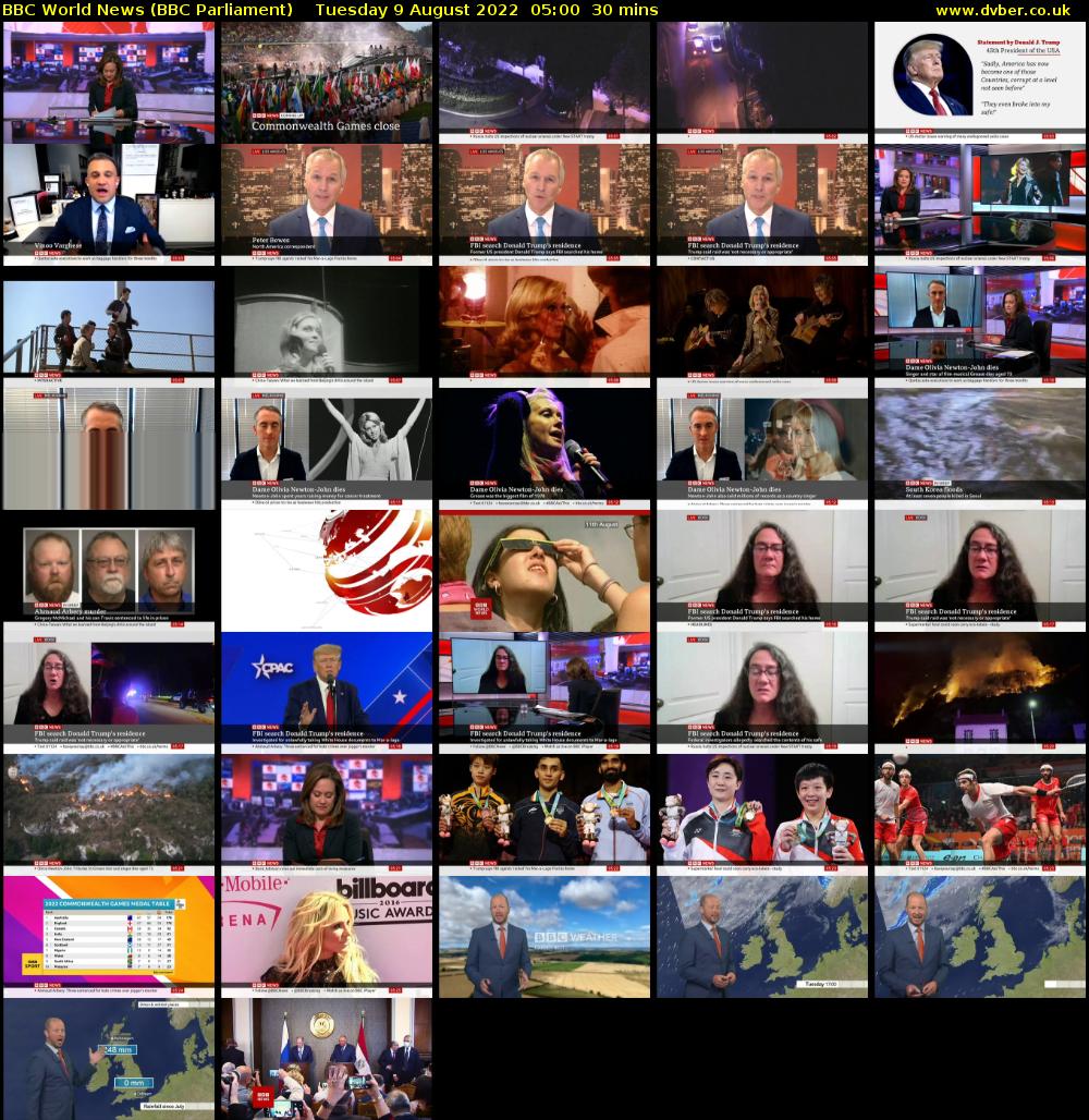 BBC World News (BBC Parliament) Tuesday 9 August 2022 05:00 - 05:30