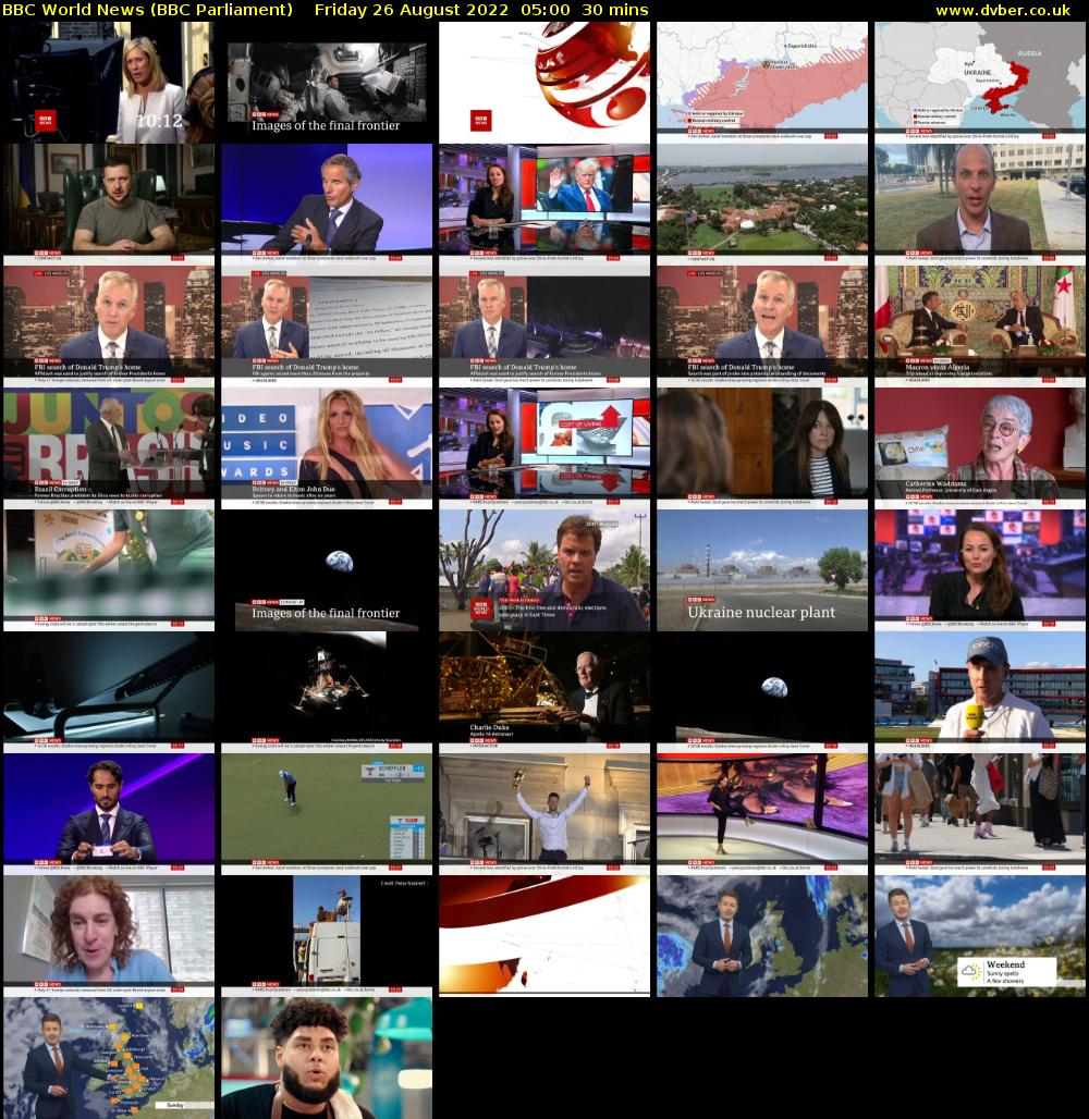 BBC World News (BBC Parliament) Friday 26 August 2022 05:00 - 05:30