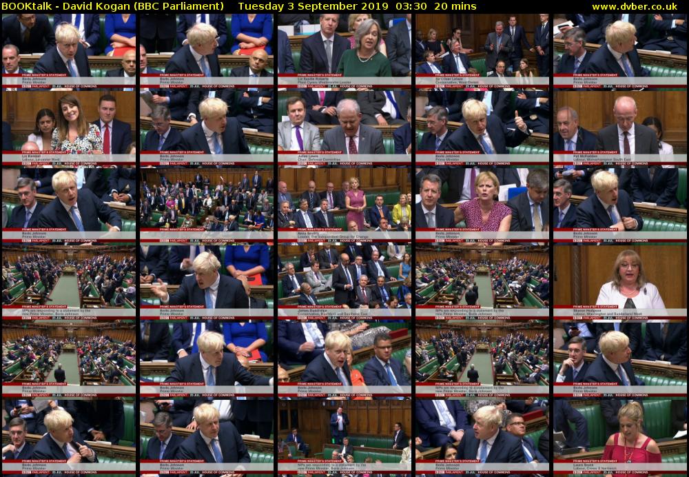 BOOKtalk - David Kogan (BBC Parliament) Tuesday 3 September 2019 03:30 - 03:50