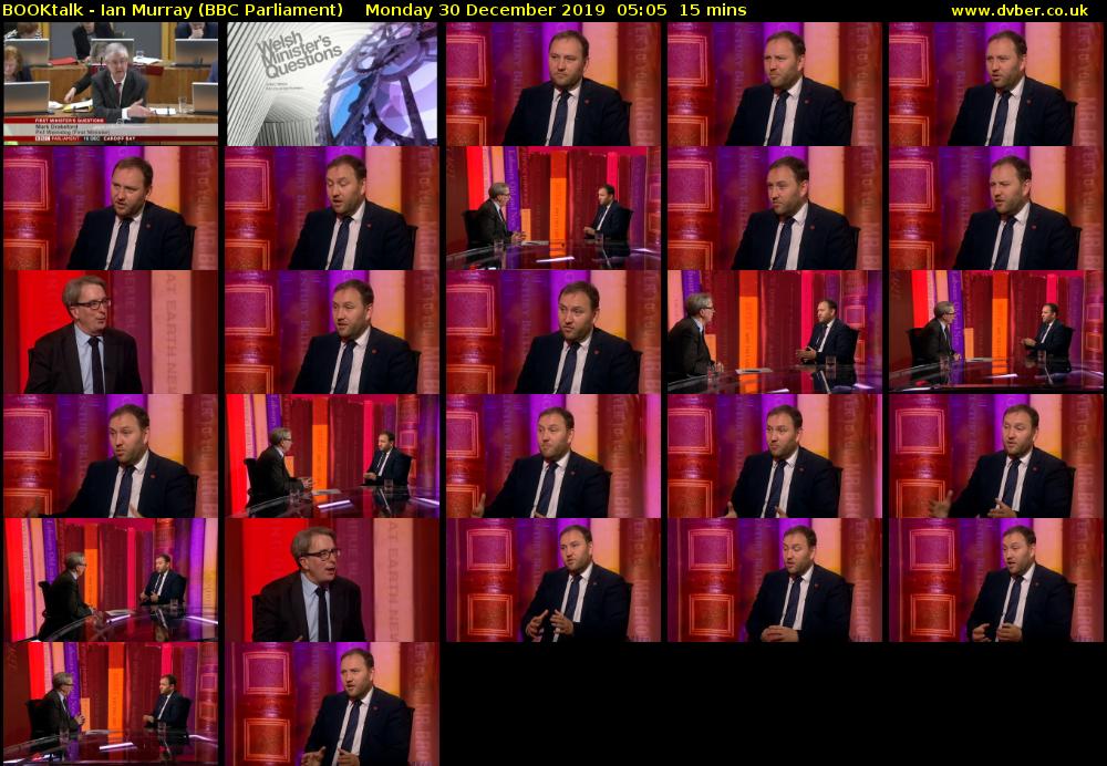 BOOKtalk - Ian Murray (BBC Parliament) Monday 30 December 2019 05:05 - 05:20