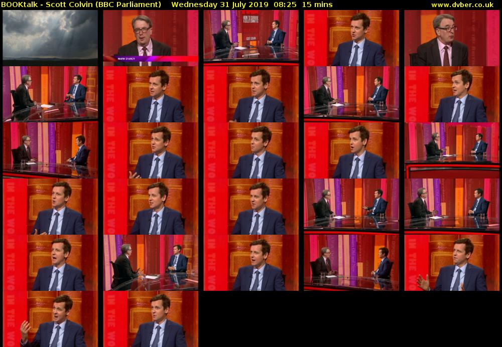 BOOKtalk - Scott Colvin (BBC Parliament) Wednesday 31 July 2019 08:25 - 08:40