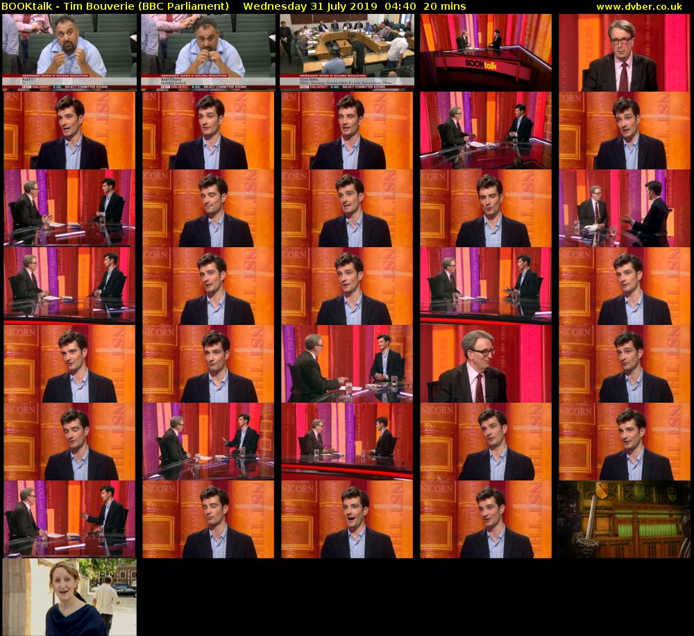 BOOKtalk - Tim Bouverie (BBC Parliament) Wednesday 31 July 2019 04:40 - 05:00